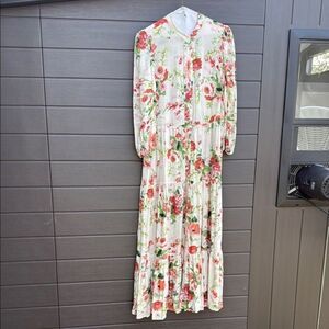 Beautiful Zara Floral Button Down Dress - Long Maxi Dress - Size Small - NWOT